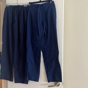 2 navy scrub pants